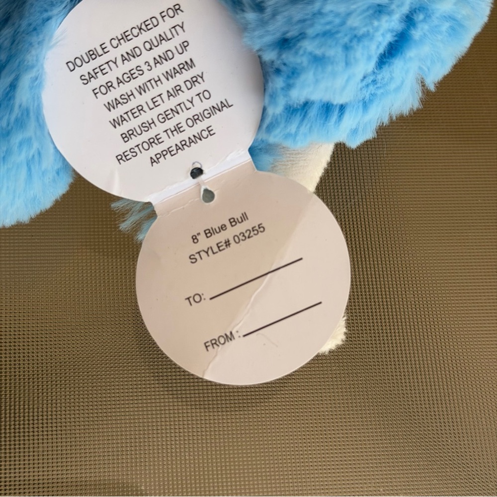 PURRFECTION by MJC 8" Blue Bull Plush Stuffed Animal Toy NWT 90s Vintage - Picture 7 of 13